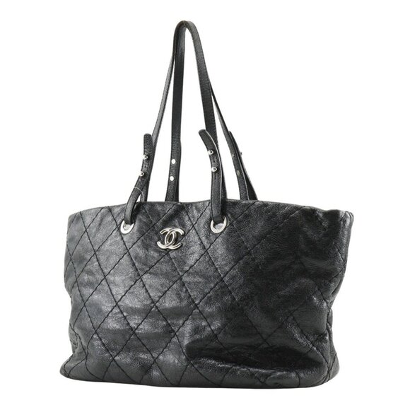 CHANEL Black Leather Coco Mark Tote Bag - Picture 2 of 12